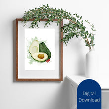 Load image into Gallery viewer, Avocado Cherries Print Set: Fruit Wall Decor (Digital Download)