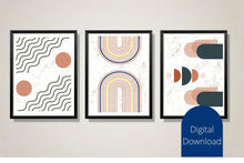 Load image into Gallery viewer, Boho Wall Art Prints: Set of 3 Geometric Designs (Digital Download)