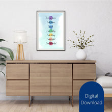 Load image into Gallery viewer, Chakra Affirmation Wall Art Watercolor Print Digital Download Meditation Decor Spirituality Poster