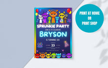 Load image into Gallery viewer, Customizable Sprunki Kids Birthday Invitation | Colorful Printable Canva Template | Instant Download