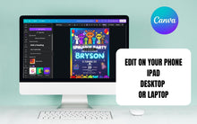 Load image into Gallery viewer, Customizable Sprunki Kids Birthday Invitation | Colorful Printable Canva Template | Instant Download
