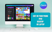 Load image into Gallery viewer, Customizable Sprunki Roblox Birthday Invitation | Colorful Printable Canva Template | Instant Download