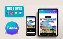 Load image into Gallery viewer, Customizable Sprunki Roblox Birthday Invitation | Colorful Printable Canva Template | Instant Download