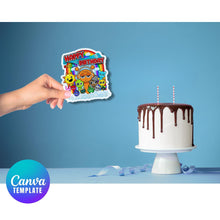 Load image into Gallery viewer, Customizable Sprunki Kids Birthday Cake Topper| Colorful Printable Canva Template | Instant Download