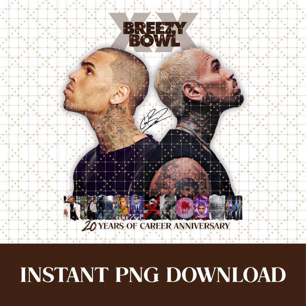 Chris Brown Breezy Bowl PNG - Transparent Concert Shirt Design for Digital Download and DTF & DTG Printing