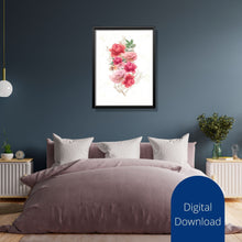 Load image into Gallery viewer, Rose Gold Floral Wall Art Prints: Bouquet Set of 3 (Digital Download)
