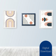 Load image into Gallery viewer, Boho Wall Art Prints: Set of 3 Geometric Designs (Digital Download)
