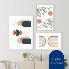 Load image into Gallery viewer, Boho Wall Art Prints: Set of 3 Geometric Designs (Digital Download)
