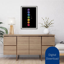 Load image into Gallery viewer, Chakra Moon Art Print: Colorful Wall Decor (Digital Download)
