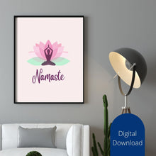Load image into Gallery viewer, Namaste Wall Art Print: Lotus Flower Pose (Digital Download)
