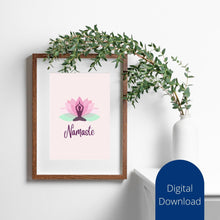 Load image into Gallery viewer, Namaste Wall Art Print: Lotus Flower Pose (Digital Download)
