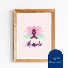 Load image into Gallery viewer, Namaste Wall Art Print: Lotus Flower Pose (Digital Download)
