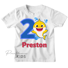 Load image into Gallery viewer, Custom Olie Shark Birthday Shirt
