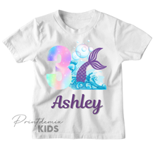 Load image into Gallery viewer, Custom Mermaid Birthday Shirt
