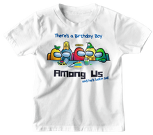 Load image into Gallery viewer, Custom Kids AmongUs  Birthday Shirt
