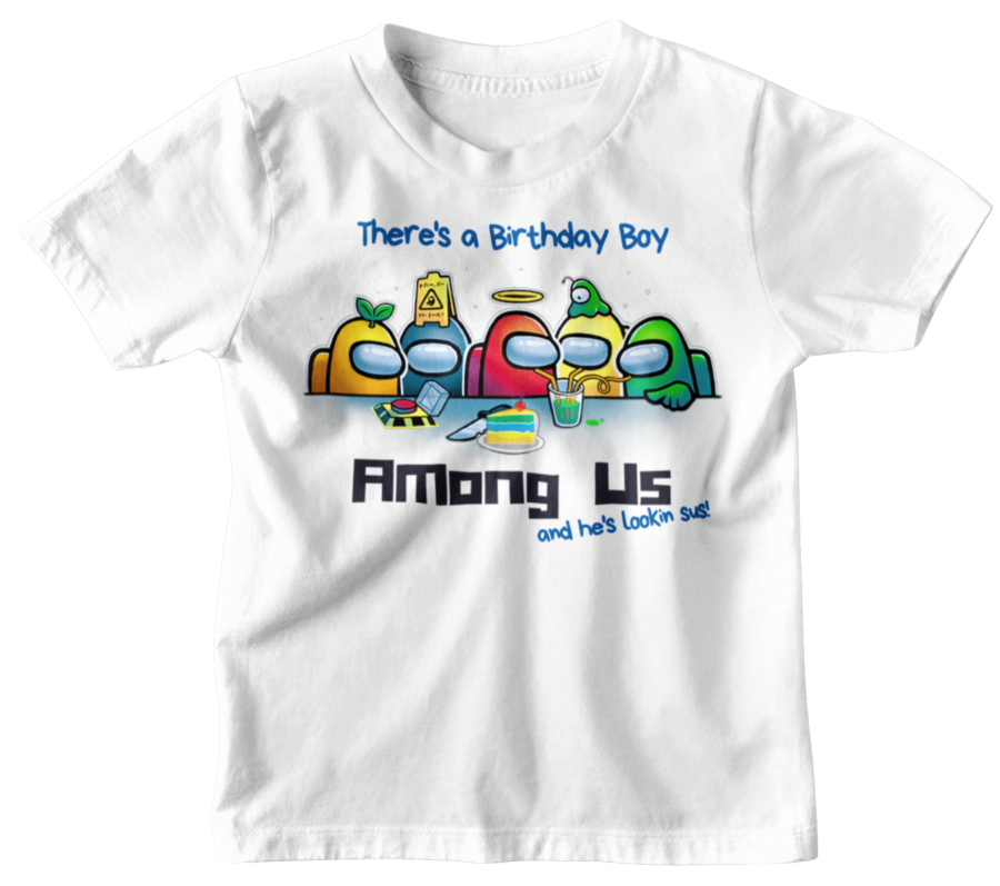 Custom Kids AmongUs  Birthday Shirt