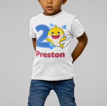 Load image into Gallery viewer, Custom Olie Shark Birthday Shirt
