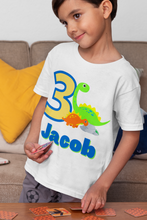 Load image into Gallery viewer, Custom Kids Dinosaur Birthday Shirt

